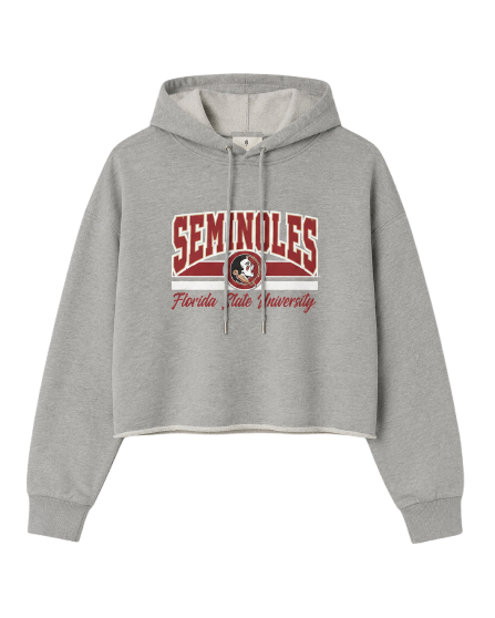 Florida State University Seminoles Cropped Grey Hoodie